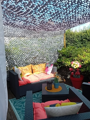 Poliéster Oxford Camuflaje Sombra de vela Anti UV para la protección solar